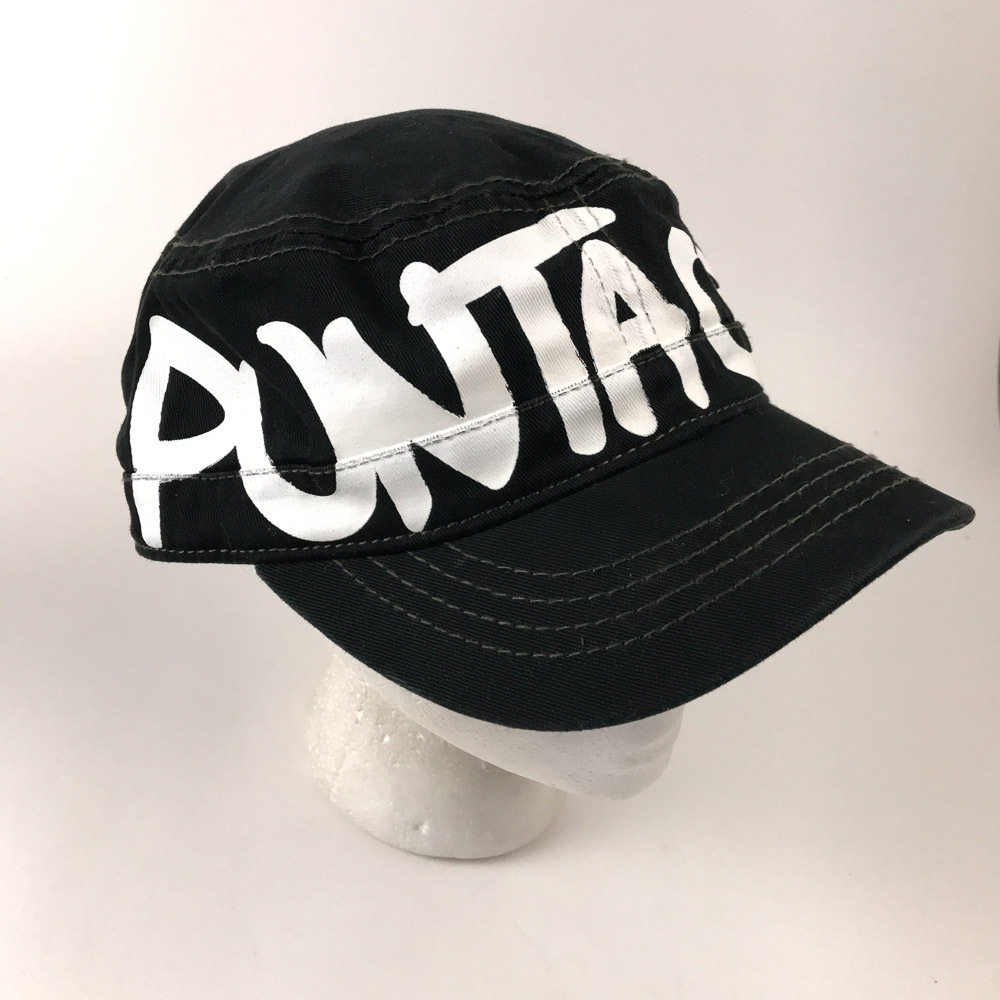 Punta Cana Robin Ruth Black Cotton Cadet Cap Large Bubble Letters